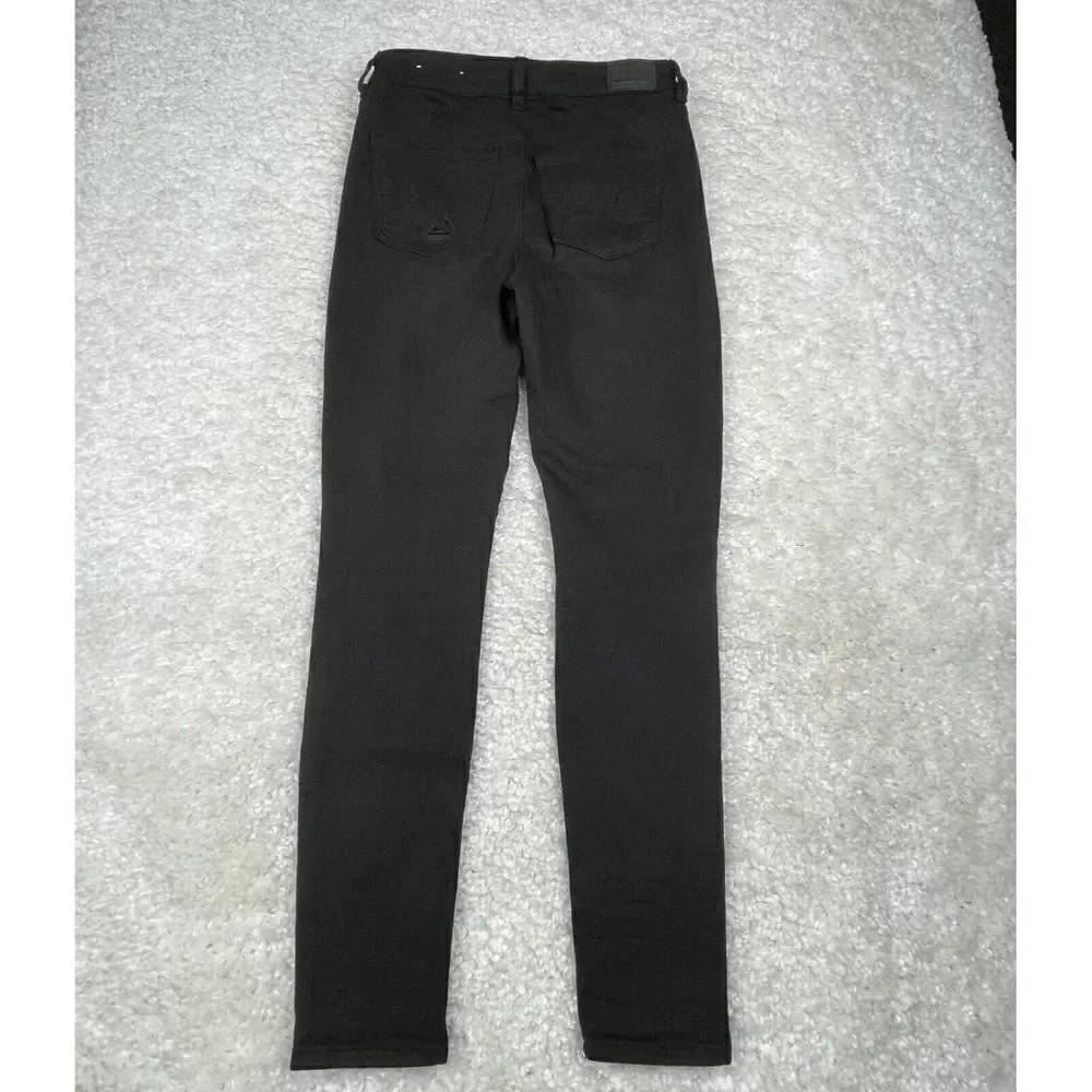American Eagle Next Level Stretch Super Hi Rise Jegging Black Distress - Picture 3 of 11